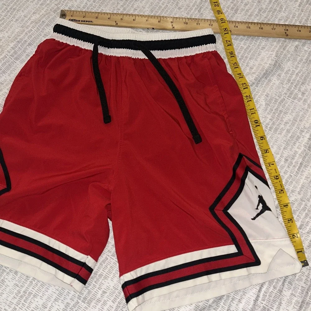 Jordan Shorts Mens S Red Geometric Dri-FIT Sport Diamond Air Jumpman Basketball